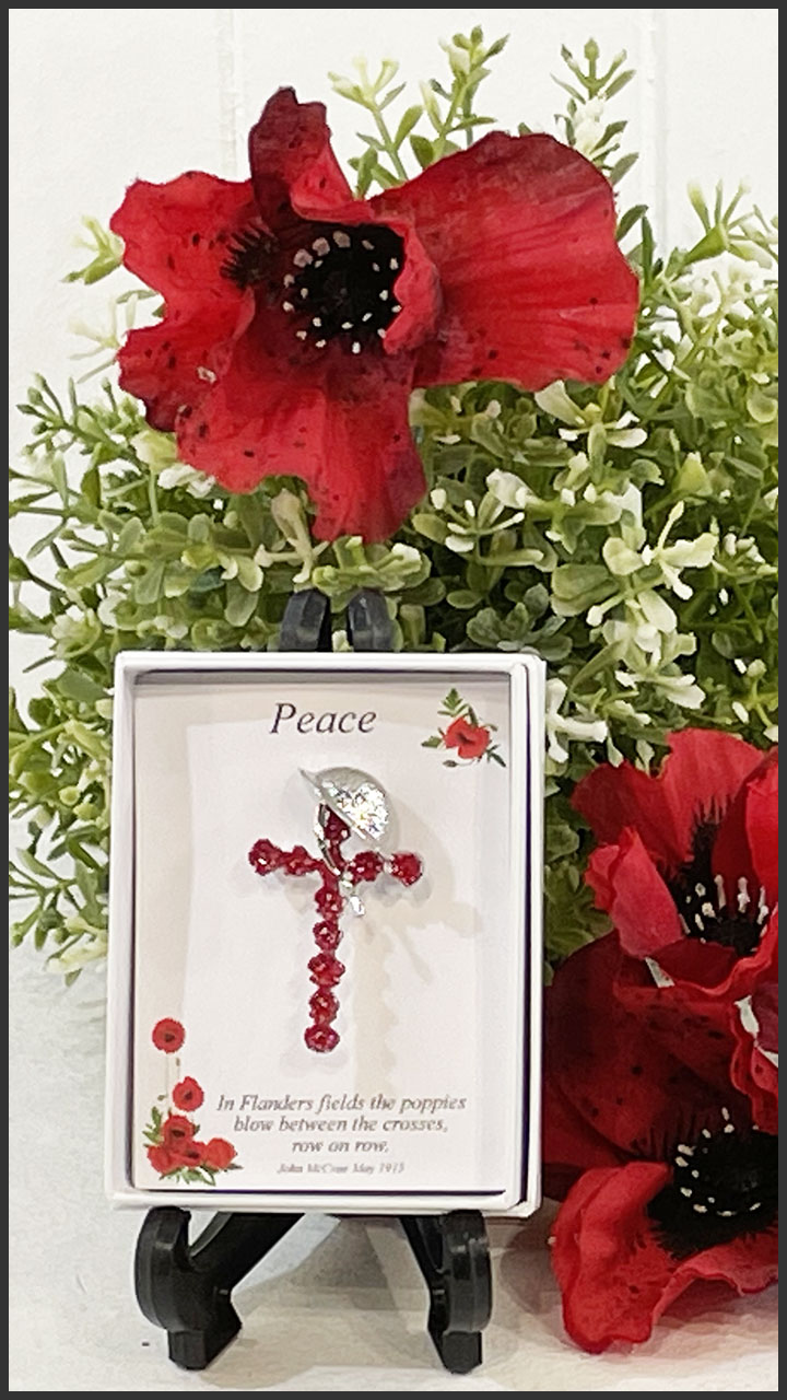 P1021 Poppy & Helmet Brooch