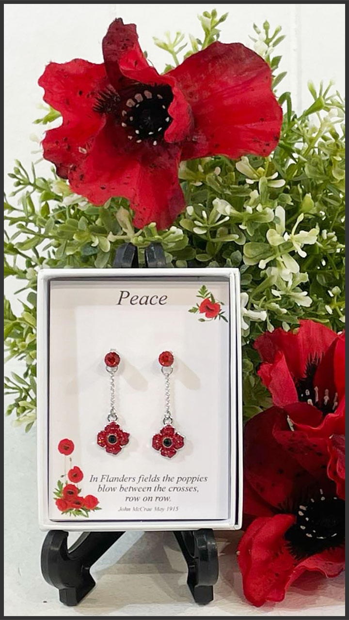 P3005 Poppy Drop Stud Earrings